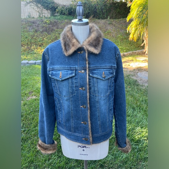 Vintage Marvin Richards Denim Jacket with Faux Fur - Picture 2 of 8